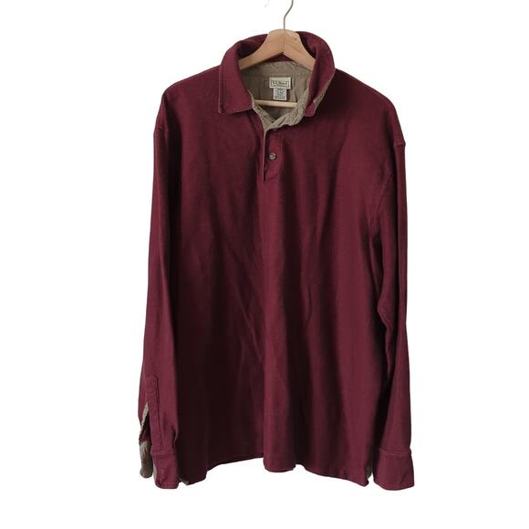 LL Bean Men's Cotton Red Button Down Shirt Collar Flannel Field Outdoor Barn XL - Picture 4 of 5